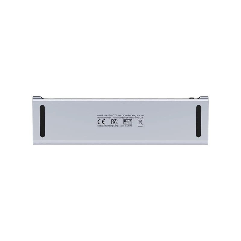 KVM jungiklis Unitek D1106AGY01 USB-C triguba 4K dokų stotelė su KVM, 3x USB-A, 5x USB-C, HDMI×2, DP×1, RJ-45, SD skaitytuvas, 3840×2160@60Hz, aliuminis