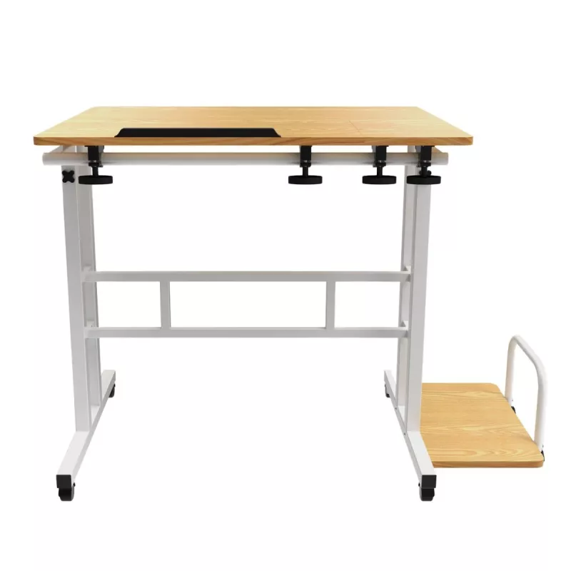 Maclean MC-124 W mobilus stalas nešiojamam kompiuteriui, baltas, 80x60 cm, 50 kg, reguliuojamas aukštis 67-115 cm