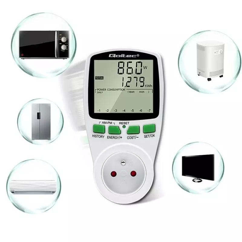 Energijos matuoklis QOLTEC PM0627 3680W su istorija
