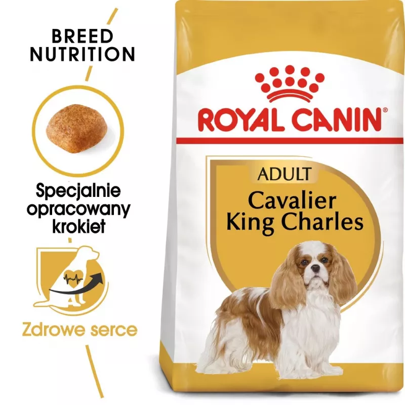 Sausas šunų ėdalas Royal Canin Cavalier King Charles Adult 1,5 kg — Vištiena, Mažos veislės, Oda ir kailis, Širdies palaikymas