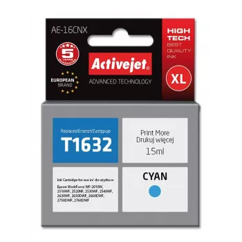 Activejet AE-16CNX rašalo kasetė (Epson 16XL T1632 pakaitalas; Supreme; 15 ml; žydra)