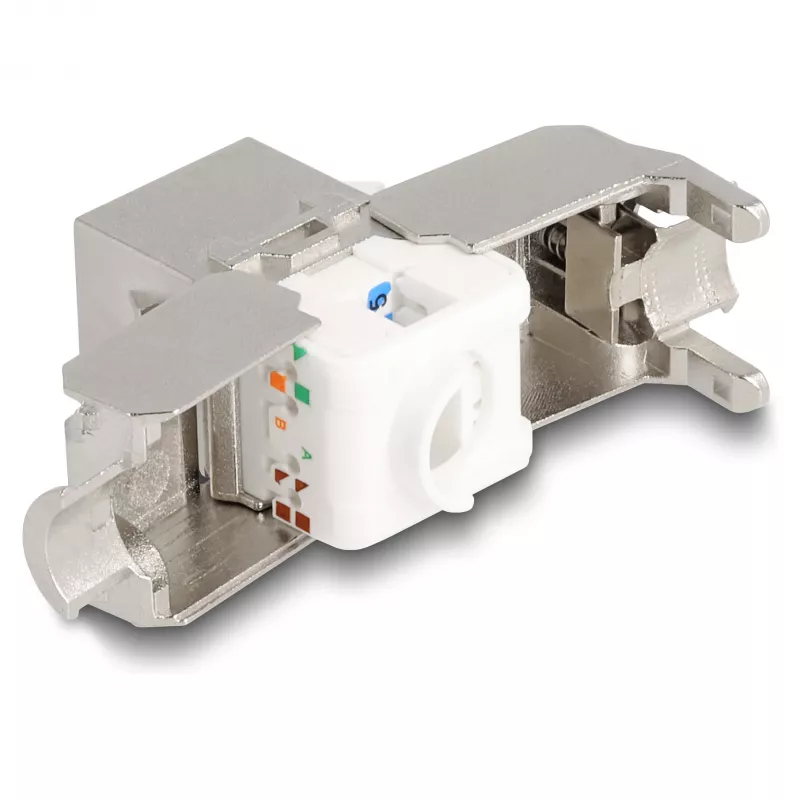 DeLOCK Keystone modulis RJ45 lizdas į LSA Cat.6A su LED sidabriškai baltas