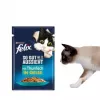 Šlapias kačių ėdalas Purina Felix aukštas baltymų kiekis 100 g pakelis – žuvis ir vištiena, suaugusioms katėms, pakuotė po 120 vnt.