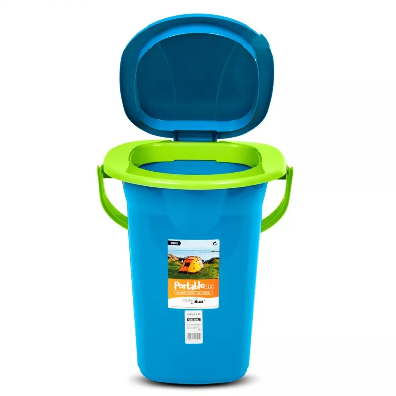 GreenBlue GB320BL nešiojamas tualeto kibirėlis su dangčiu, rankena, 19 l