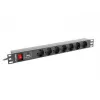 Lanberg PDU-07F-0200-IEC-BK 1U 10A 2m 7x Schuko lizdų maitinimo skirstytuvas (PDU) 19 inch