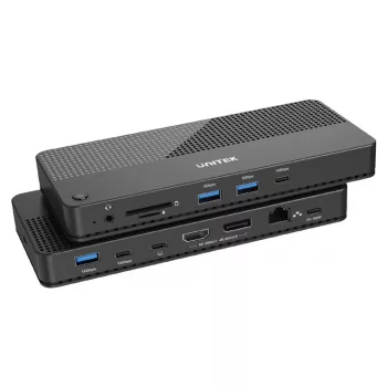 Dokavimo stotelė UNITEK D1079A USB4 Juoda 100W Power Delivery