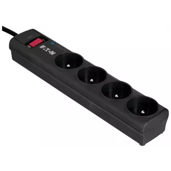 Apsauginis įtampos filtras EATON Power Strip 4 FR — 4 lizdai (E tipas), 1 m laidas, 10 A, 2500 W, LED indikatoriai