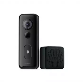 Xiaomi 3S juodas IP65 belaidis ir laidinis vaizdo durų skambutis, 2K, 180°