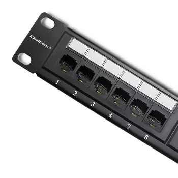 Patch panel RACK 24 prievadų, kat.6 UTP