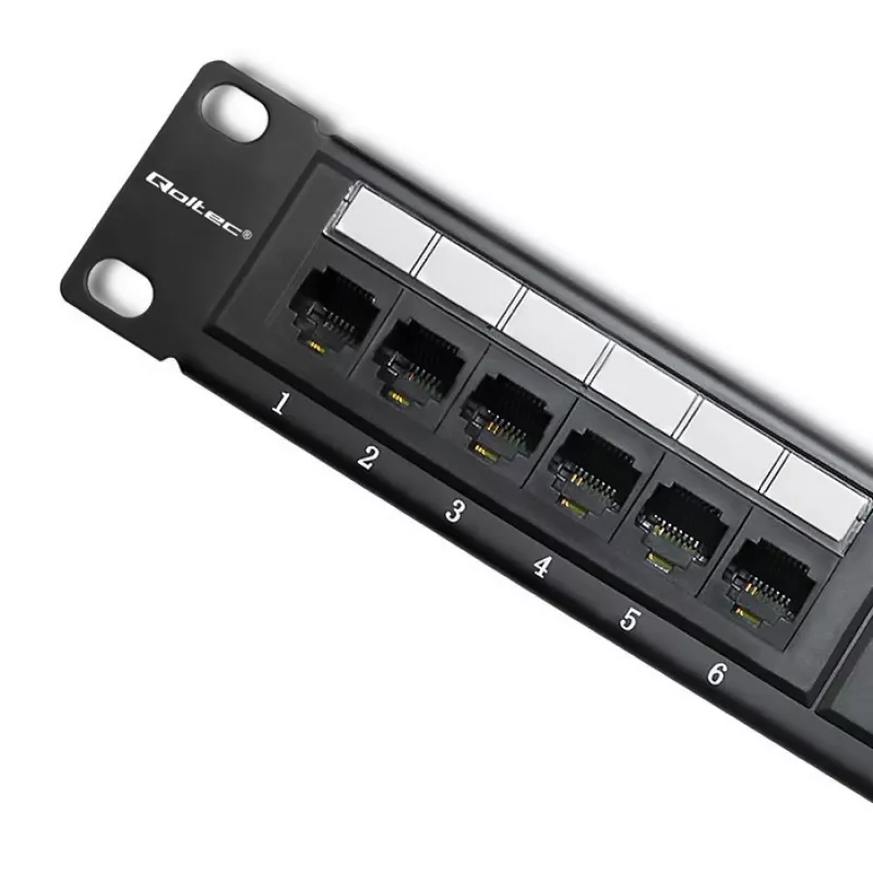 Patch panel RACK 24 prievadų, kat.6 UTP