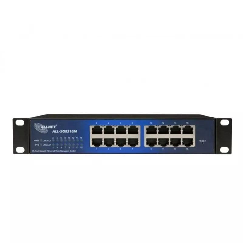 Valdomas jungiklis ALLNET 112534 L2 Gigabit Ethernet 16 prievadų 19 inch juodas