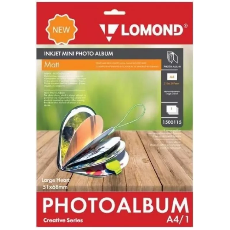 Lomond Inkjet Mini Album Large Heart Matte 51x68mm (Didelis)