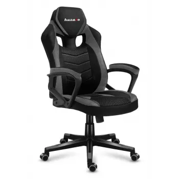 Huzaro FORCE 2.5 GREY MESH Žaidimų kėdė su tinkliniu sėdėjimu Juoda, Pilka