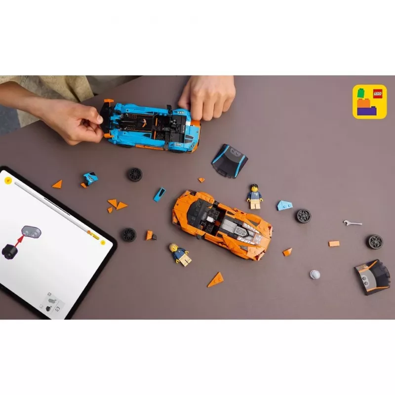 Konstruktorius LEGO Speed Champions rinkinys 77238 – Lamborghini Revuelto ir Huracán STO, 607 dalių, 2 minifigūrėlės, rekomenduojamas amžius 10+