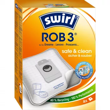 Dulkių maišelis robotiniam dulkių siurbliui MELITTA Swirl ROB 3, 4 vnt., medžio spalvos