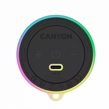 CANYON OnMove 13 nešiojamas Bluetooth garsiakalbis su magnetiniu laikikliu, 5W, juodas