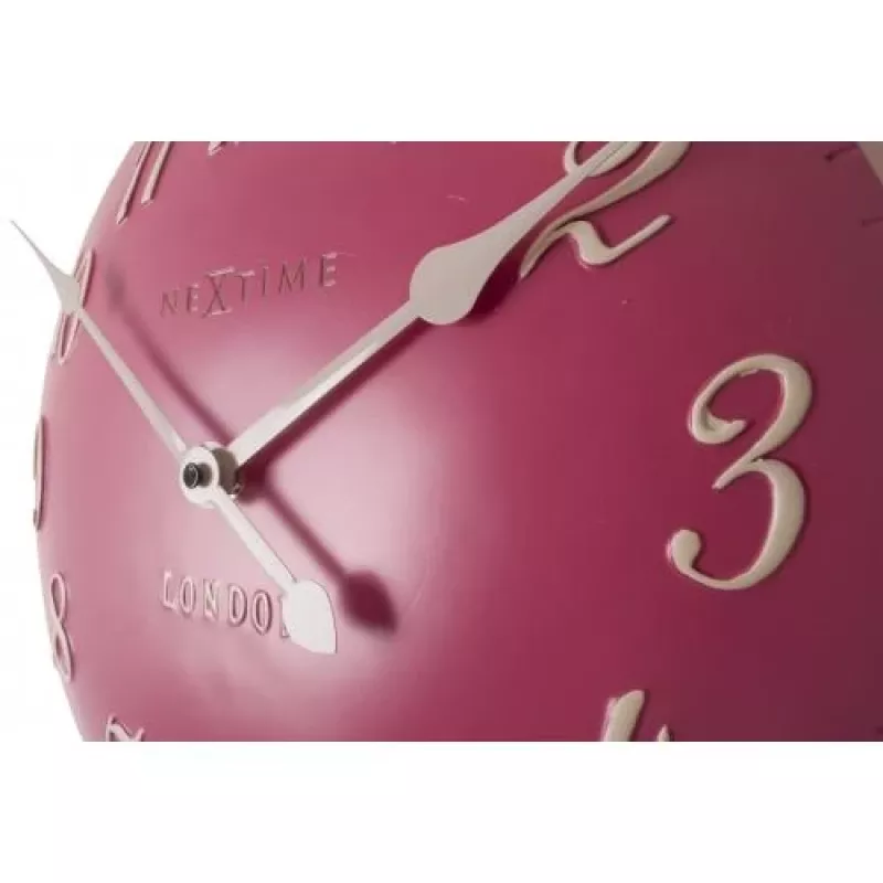 NeXtime 3084rz London Arabiškas sieninis laikrodis, Ø34.5 cm, rožinė/balta