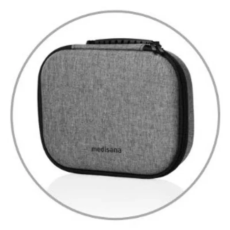 Medisana MG 200 mini masažo pistoletas, Smart Mode, 4 galvutės, 5 intensyvumo pakopos, 147 x 126 x 50 mm, pilkos spalvos