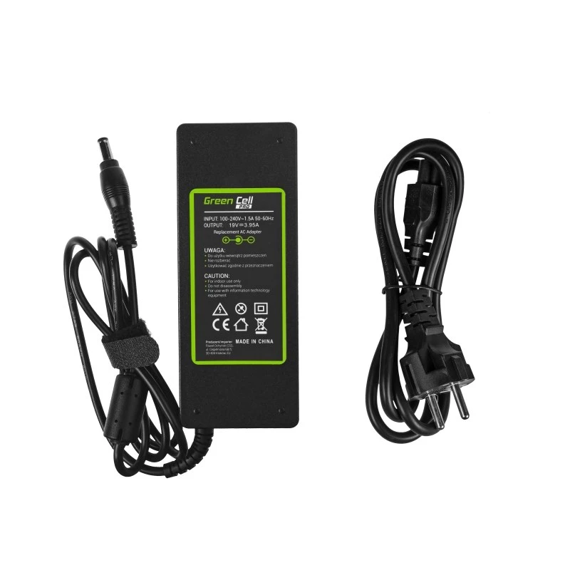 Maitinimo adapteris Green Cell AD26AP 75W 19V AC-DC vidinis nešiojamojo kompiuterio įkroviklis, juodas