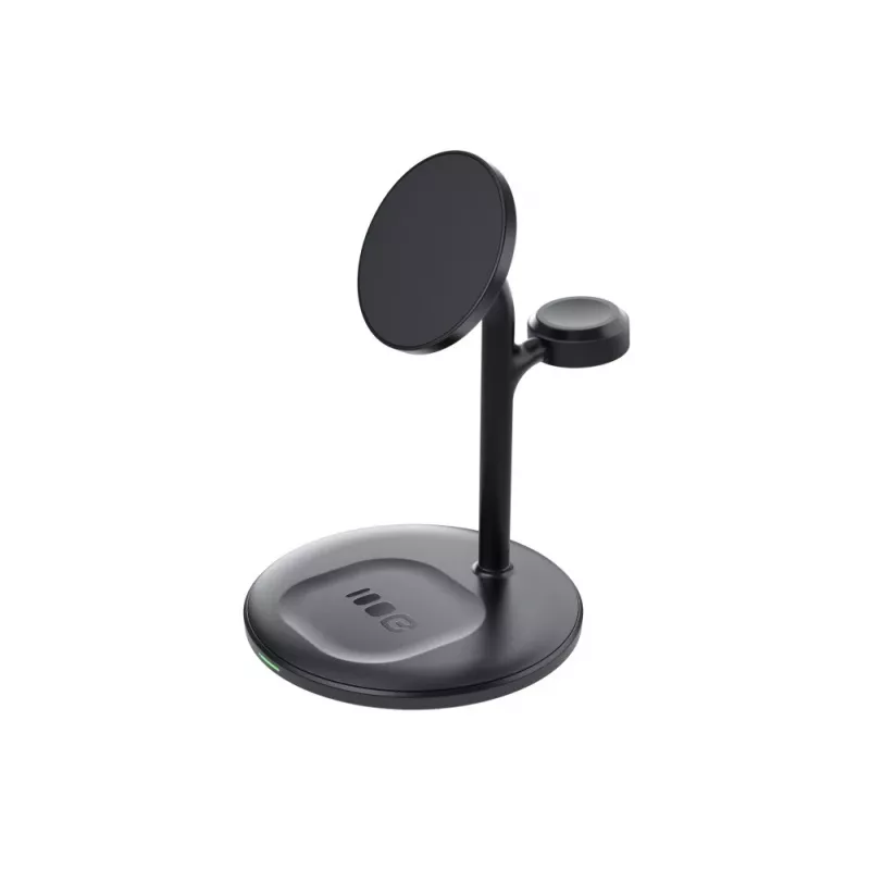 Green Cell MSST-GC-3IN1-B belaidė įkrovimo stotelė 3 viename – išmanusis telefonas, ausinės, laikrodis, juoda, belaidis įkrovimas, automatinis