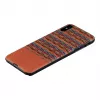 Dėklas iPhone XS Max man and wood su languotu rudu raštu ir juodu apvadu
