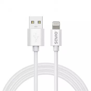 Savio Cl-193 USB kabelis USB 2.0 2 m USB A USB C/Lightning Baltas