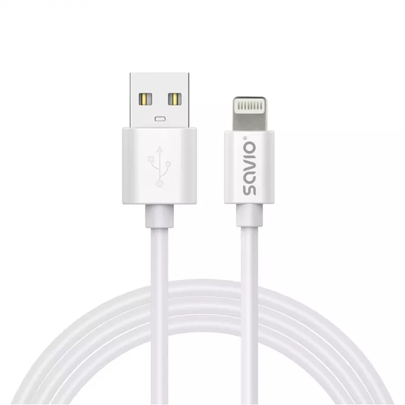 Savio Cl-193 USB kabelis USB 2.0 2 m USB A USB C/Lightning Baltas