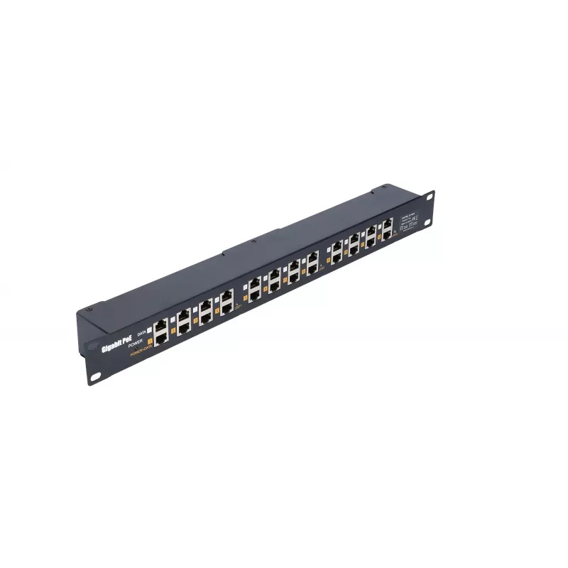 Extralink Gigabit PoE injektorius 12 prievadų 12x 1000Mb/s RJ45, montuojamas į stelažą