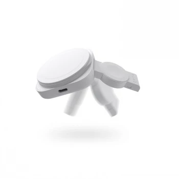 ZENS 2 viename „MagSafe“ ir „Watch“ kelioninis įkroviklis baltas