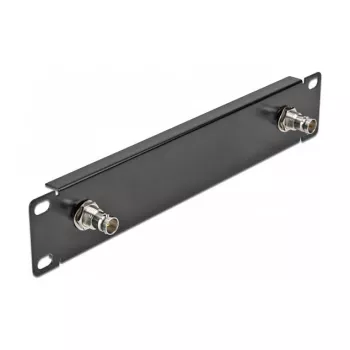 Priekinis skydelis DeLOCK 10 colių su 2 x BNC jungtimi 1U juodas