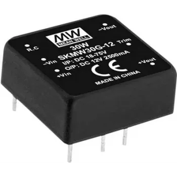 DC-DC keitiklis MEAN WELL SKMW30G-03, 30 W, įėjimas 18–75 V, 3,3 V / 7,5 A, DIP, RoHS