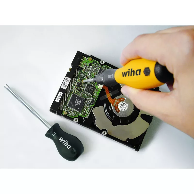 Wiha ESD sukimo momentinis atsuktuvas TorqueVario-S 0,8 - 2 Nm DIN EN 61340-5-1, DIN EN ISO 6789, DIN EN 26789 (26866)