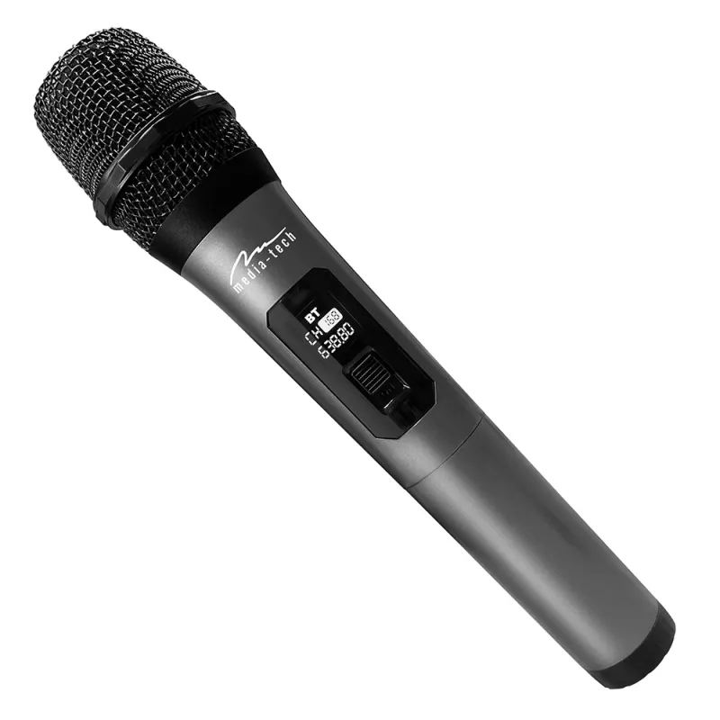 Belaidis karaokės mikrofonas MEDIA-TECH MT398, USB-C, baterija, 20 m veikimo atstumas, juodas
