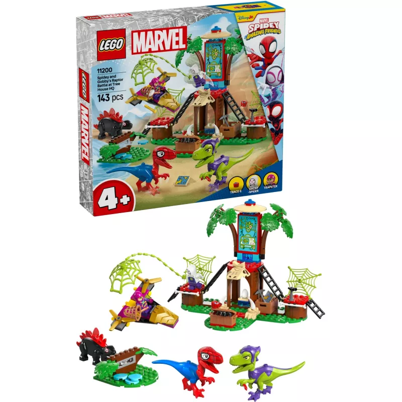 LEGO MARVEL 11200 Spidey ir Gobio raptorių mūšis prie medžio namelio būstinės