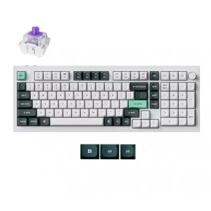 Keychron Q5 HE RGB belaidė žaidimų klaviatūra, baltas korpusas (Q5H-P1)