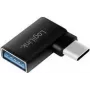 Logilink USB adapteris USB-C (kištukas) kampuotas į USB (lizdas) USB 3.2 Gen 1 5 V 3 A juodas (AU0055)