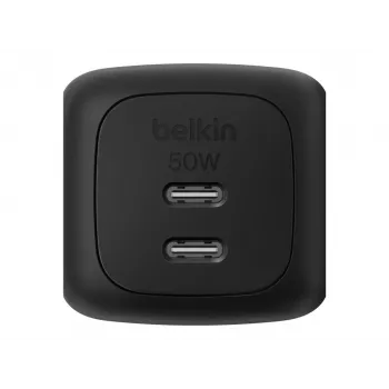 Vidinis kintamosios srovės greitasis įkroviklis Belkin WCH019kqBK — 2× USB‑C, juodas, OVP/OC/OT/SC apsauga