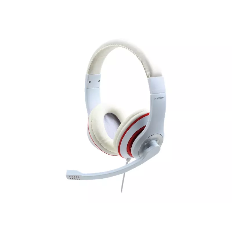Ausinės stereo GEMBIRD MHS-03-WTRD baltos su raudonu žiedu