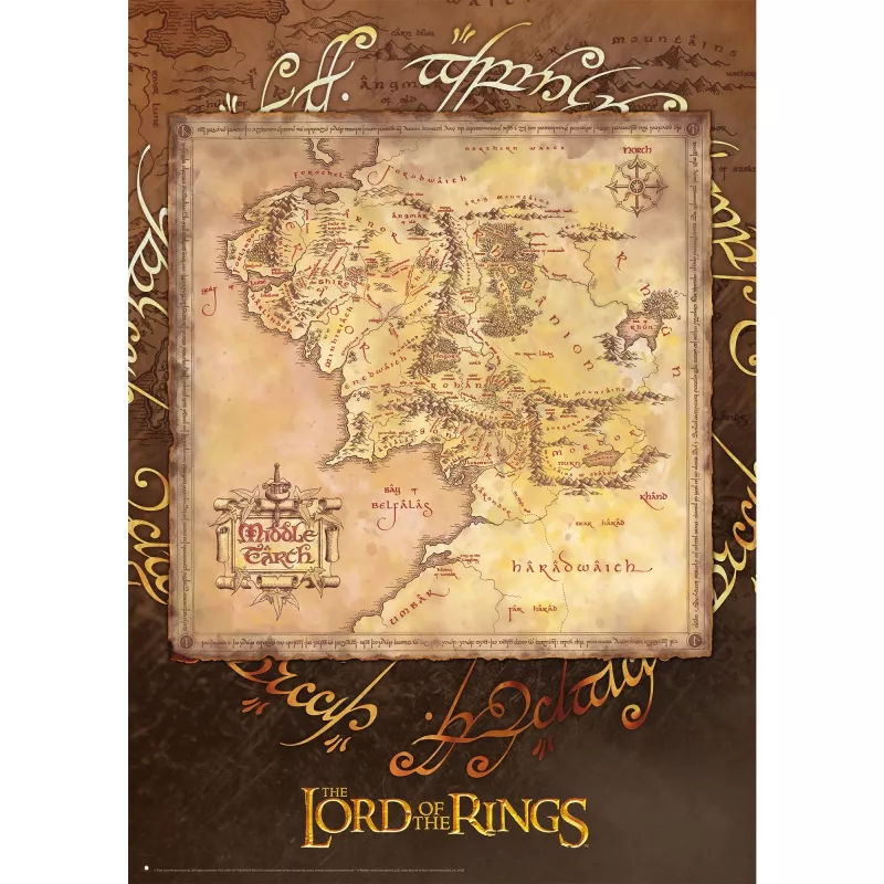 Dėlionė 1000 dalių, Schmidt Spiele Lord of the Rings – Middle Earth, meninė spauda