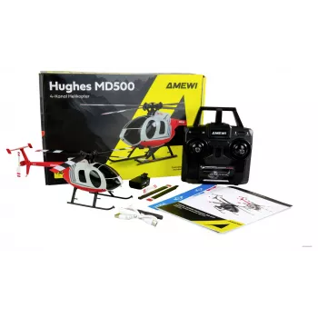 Amewi RC sraigtasparnis MD500 Li-Po akumuliatorius 350mAh sidabrinis/raudonas (25354)
