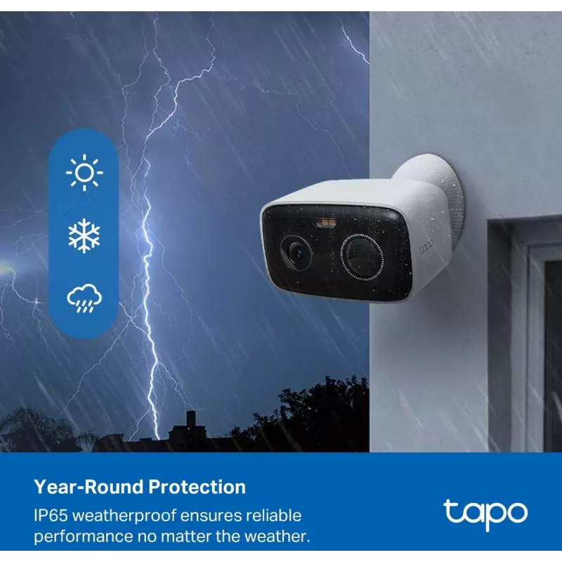 Belaidė lauko stebėjimo kamera su baterija TP-LINK Tapo C400 — 1080p, naktinis matymas, dvipusis garsas, judesio detekcija, IP65