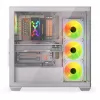 Korpusas KRUX Exo RGB White – ATX bokštas, plieninis, USB-C, RGB