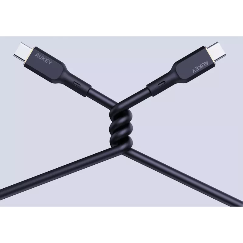 AUKEY CB-SCC241 USB-C į USB-C kabelis PD 240W 5A 20V 1m Nylon Juodas