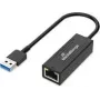 USB-A Ethernet adapterius MediaRange MRCS238 su RJ45 prievadu, 10/100/1000 Mbps, 20 cm, juodas