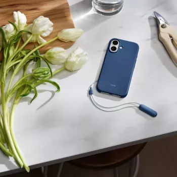 Dėklas su kojelėmis iPhone 17 Apple Beats — MagSafe, kameros valdymas, polikarbonatas/mikropluoštas, mėlyna, tinka 6,3 colio