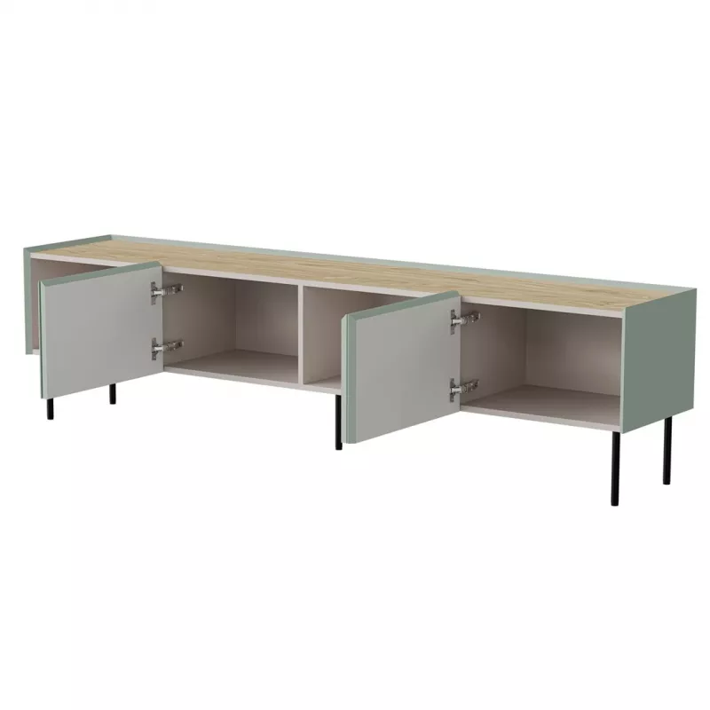 TV spintelė cama meble FELLINI 200x40x52 cm, alyvuoginis rėmas su aliejumi dengtu ąžuolo viršumi