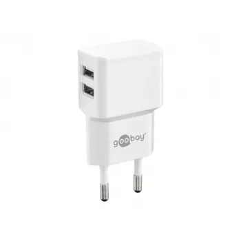 Goobay 44952 USB dvigubas įkroviklis mobiliesiems įrenginiams, baltas
