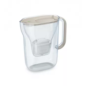 Vandens filtro ąsotis BRITA Style Essential, 2,4 l talpa (1,4 l filtruoto vandens), MAXTRA, atverčiamas dangtelis, smėlio spalvos