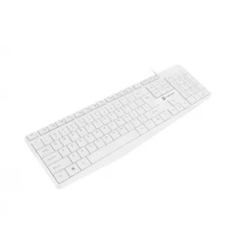 Pilno dydžio laidinė klaviatūra NATEC NAUTILUS NKL-1951, 105 klavišų, US International QWERTY, balta, USB, 1,8 m