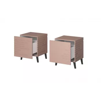 Naktinis staliukas cama meble NOVA 44x40x52 cm matinis rožinis, 1 stalčius, 16 mm korpusas